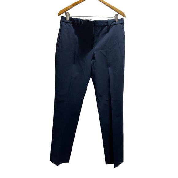 Theory Slim Leg Italian Cotton Blue Trousers Dress Pants Slacks Sz 10‎ - Picture 3 of 6
